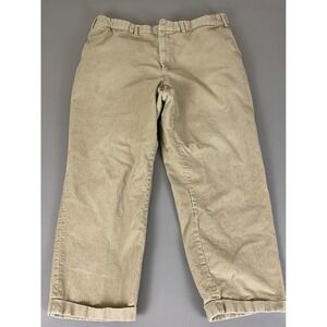 Lands End Corduroy Pants Men's Size 38x27* Beige Cotton Warm Comfort‎ *